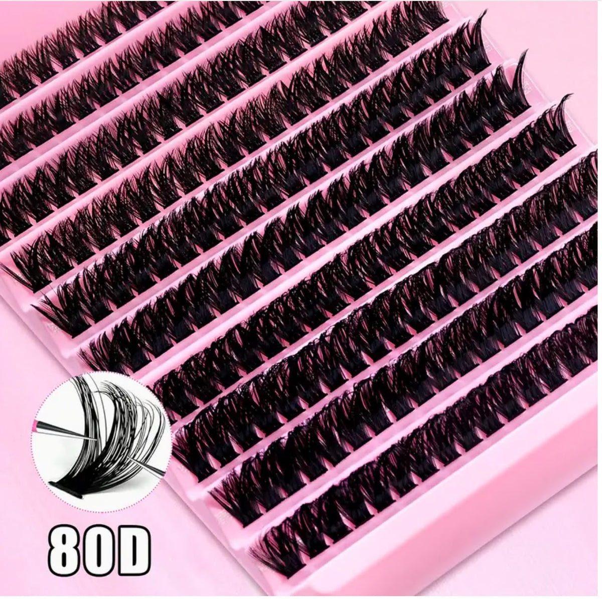 Individual Eyelash Clusters – D Curl 8–16mm | Wide Stem | 30D | DIY Lash Extension Kit | Natural Look & Extra Thick | Reusable Cluster Lashes for Home Use, Travel & Events